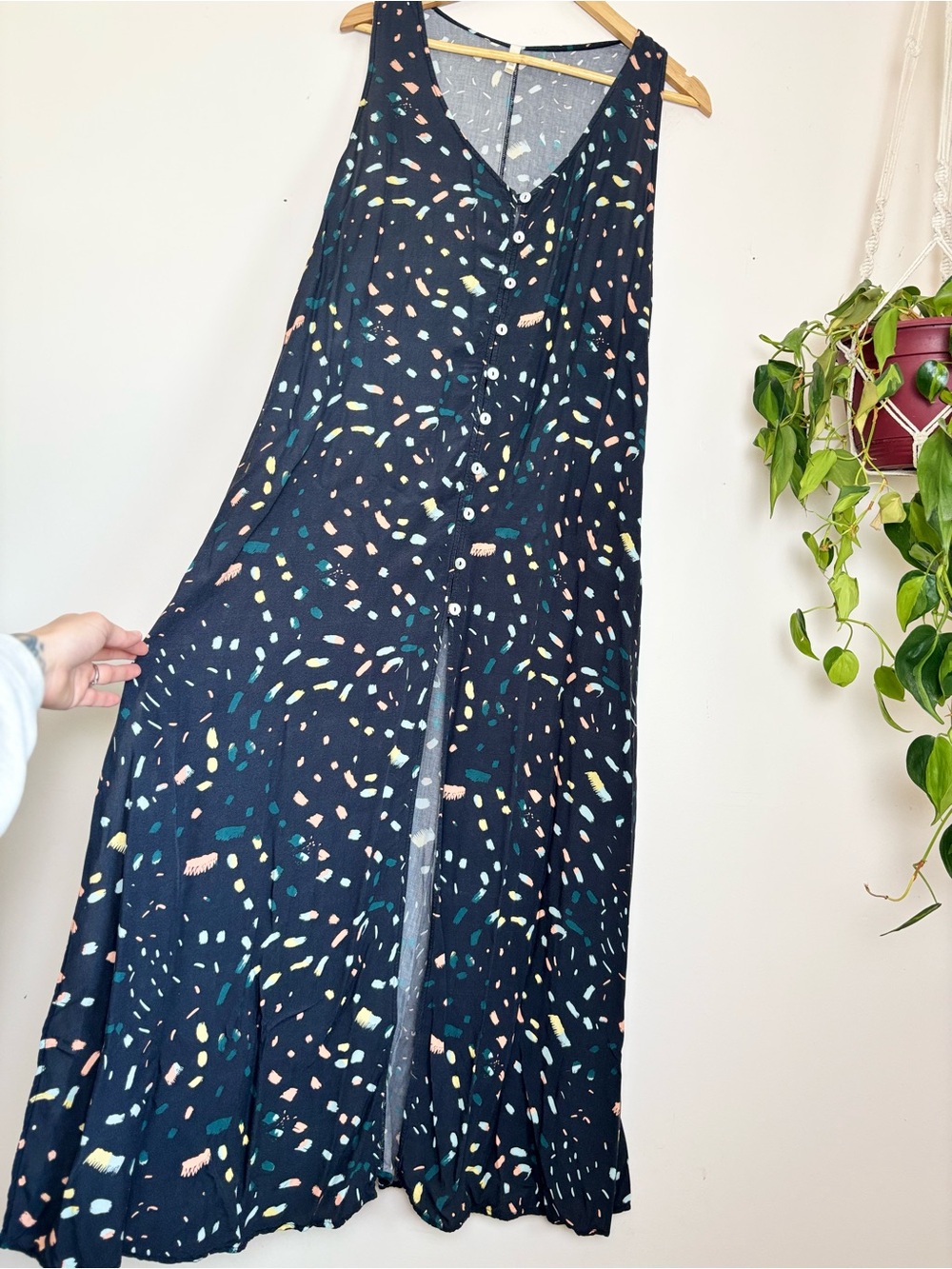 Anthropologie Malai Pompinjay Playa Maxi Dress In Washed Navy - Picture 3 of 8